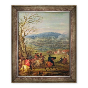 Tablou inramat - Adam Frans van der Meulen - Ludovic al XIV-lea 1638-1715 in batalia de langa Muntele Cassel, 11 aprilie 1677, 70 x 85 cm