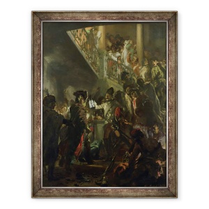 Tablou inramat - Adolph Friedrich Erdmann von Menzel - Frederic al II-lea cel Mare 1712-86 in Lissa, 1757, Bonsoir, domnilor!, 60 x 80 cm