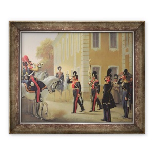 Tablou inramat - Adolph Gebens - Parada Standardului Garzilor Marelui Palat, 50 x 60 cm