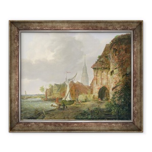 Tablou inramat - Adolph Kiste - Poarta Martie in Buxtehude, 50 x 60 cm
