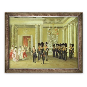 Tablou inramat - Adolphe Ladurner - Sala Heraldica din Palatul de Iarna, Sankt Petersburg, 70 x 90 cm