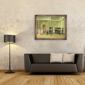 Tablou inramat - Adolphe Ladurner - Sala Heraldica din Palatul de Iarna, Sankt Petersburg, 70 x 90 cm - Img 2