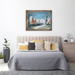 Tablou inramat - Adriaen van Stalbemt - Peisaj de iarna cu pasari, 60 x 80 cm - Img 3