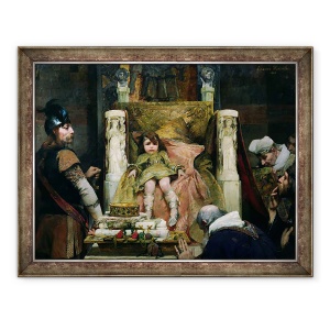 Tablou inramat - Albert Pierre Rene Maignan - Omagiu adus Clovis II 635-657, 60 x 80 cm