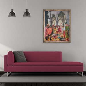 Tablou inramat - Albrecht Altdorfer - Martiriul Sfantului Florian, 70 x 85 cm - Img 2