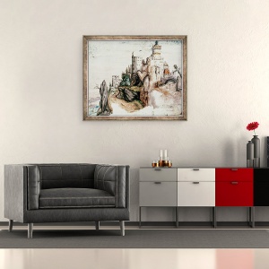 Tablou inramat - Albrecht Durer - Castelul fortificat, 50 x 60 cm - Img 2