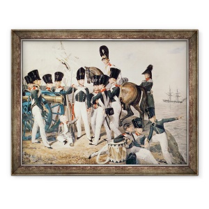 Tablou inramat - Aleksandr Pavlovich Bryullov - tarevici Alexandru 1818-81 cu cadetii sai de la Peterhof, 70 x 90 cm