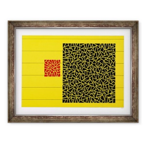Tablou inramat - Alex Dunn - Poise pe campul galben, 70 x 90 cm