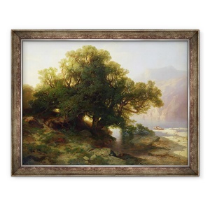 Tablou inramat - Alexandre Calame - Vedere la Lacul Thuner, 70 x 90 cm