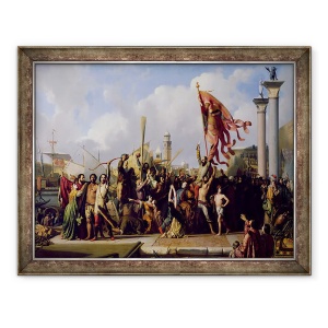 Tablou inramat - Alexandre-Jean-Baptiste Hesse - Triumful lui Pisani, 60 x 80 cm
