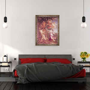 Tablou inramat - Alexandre Ubelesqui - Dansul unei nimfe si al unui satyr, 60 x 80 cm - Img 3