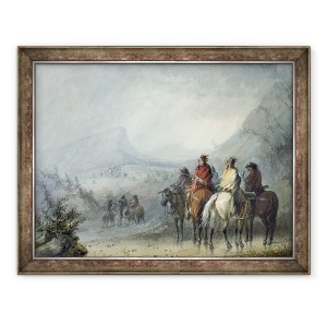 Tablou inramat - Alfred Jacob Miller - Furtuna, Asteptand Caravana, 70 x 90 cm