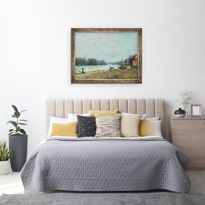 Tablou inramat - Alfred Sisley - Dupa dezghet, Sena de la Podul Suresnes, 60 x 80 cm - Img 3