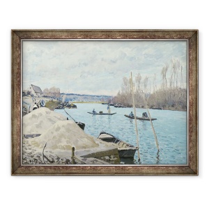 Tablou inramat - Alfred Sisley - Sena la Port-Marly, gramezi de nisip, 60 x 80 cm