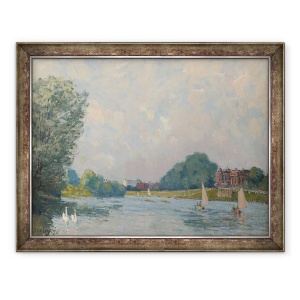 Tablou inramat - Alfred Sisley - Tamisa la Hampton Court, 70 x 90 cm