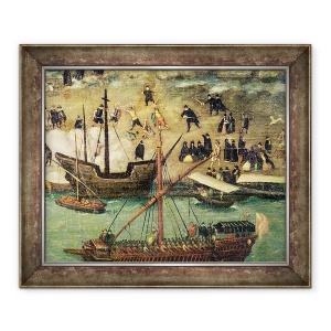 Tablou inramat - Alonso Sanchez Coello - Portul Sevilla II, 50 x 60 cm