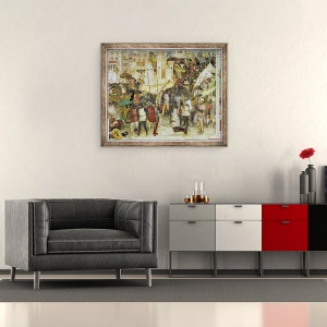 Tablou inramat - Altichiero da Zevio - Batalia de la Clavigo, 50 x 60 cm - Img 2