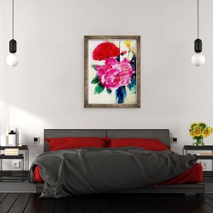 Tablou inramat - AlyZen Moonshadow - Bujor si mac, 70 x 90 cm - Img 3