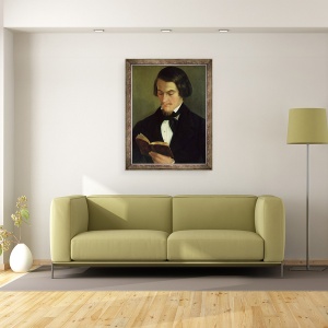 Tablou inramat - Amalia Keller - Portretul poetului Heinrich Heine 1797-1856 1842, 70 x 90 cm - Img 2