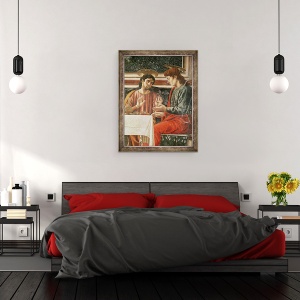 Tablou inramat - Andrea del Castagno - Cina cea de Taina, detaliu al Sfantului Matei si al Sfantului Filip, 70 x 90 cm - Img 3