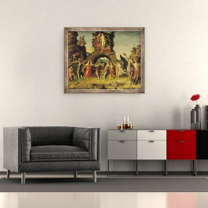 Tablou inramat - Andrea Mantegna - Parnassus - Marte si Venus, 50 x 60 cm - Img 2