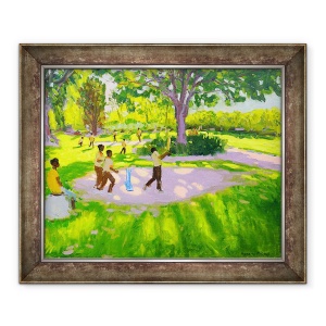 Tablou inramat - Andrew Macara - Practica de cricket, Gradina Botanica, Dominica, Grenadine, Indiile de Vest, 50 x 60 cm