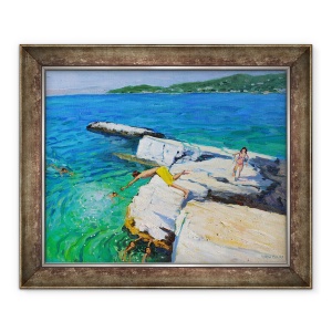 Tablou inramat - Andrew Macara - Scafandrul, Placi Stanca, Skiathos, Grecia,2015, 70 x 85 cm