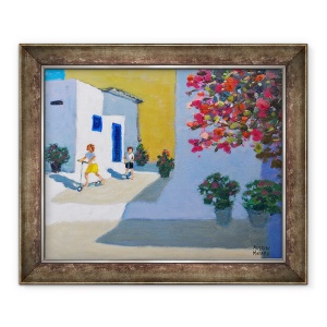Tablou inramat - Andrew Macara - Scooter Kids, Symi, Insulele grecesti, 2018, 70 x 85 cm