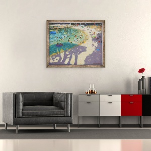 Tablou inramat - Andrew Macara - Umbre de copaci, pe plaja, 50 x 60 cm - Img 2