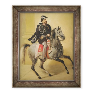 Tablou inramat - Angelo Inganni - Portretul ecvestru al lui Victor Emmanuel al II-lea al Italiei, 70 x 85 cm