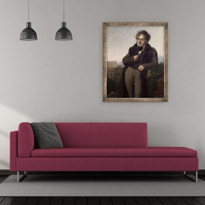Tablou inramat - Anne Louis Girodet de Roucy-Trioson - Portretul lui Francois Rene 1768-1848 Viconte de Chateaubriand, 50 x 60 cm - Img 2