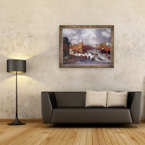 Tablou inramat - Anthonie Beerstraten - Poarta orasului Amsterdam, 70 x 90 cm - Img 2