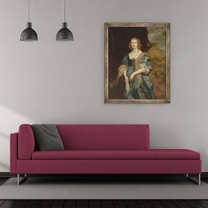 Tablou inramat - Anthony van Dyck - Anne Carr, contesa de Bedford, 50 x 60 cm - Img 2