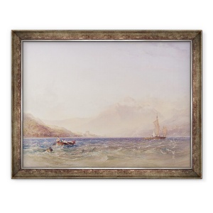 Tablou inramat - Anthony Vandyke Copley Fielding - seful Loch Fyne, cu Castelul Dandarra, 60 x 80 cm