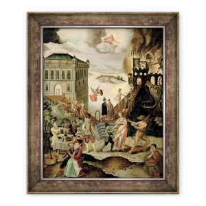 Tablou inramat - Anthuenis Claeissins - Alegorie de viciu si virtute, 70 x 85 cm