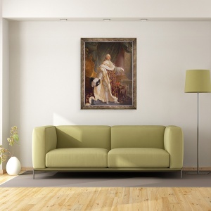 Tablou inramat - Antoine Francois Callet - Ludovic al XVI-lea 1754-93, detaliu I, 70 x 90 cm - Img 2