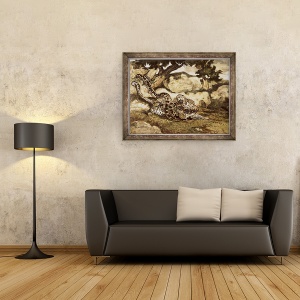 Tablou inramat - Antoine Louis Barye - Un Python omorand un tigru, 70 x 90 cm - Img 2