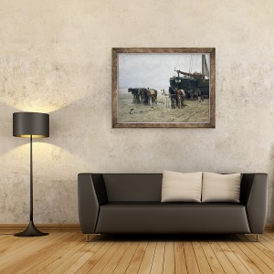 Tablou inramat - Anton Mauve - Barca pe plaja de la Scheveningen, 60 x 80 cm - Img 2
