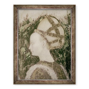 Tablou inramat - Antonio Pisanello - Sfantul Gheorghe si Printesa de Trebisond, detaliu al capului printesei, 60 x 80 cm