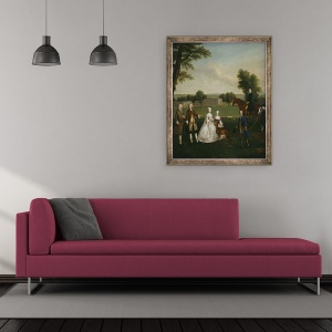Tablou inramat - Arthur Devis - Thomas Lister si familia in Parcul Gisburne, 50 x 60 cm - Img 2
