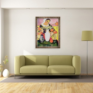 Tablou inramat - August Macke - Jucatorul lautei, 70 x 90 cm - Img 2