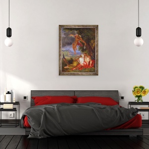 Tablou inramat - Balthasar Beschey - Hypnos ii trimite pe Jupiter si Juno sa doarma, 60 x 80 cm - Img 3