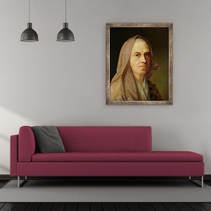 Tablou inramat - Balthasar Denner - Femeie batrana, 50 x 60 cm - Img 2