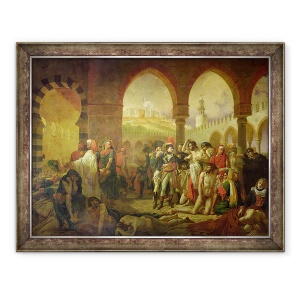 Tablou inramat - Baron Antoine Jean Gros - Napoleon Bonaparte 1769-1821 viziteaza ciuma lovita de Jaffa, 11 martie 1799, 70 x 90 cm