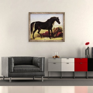 Tablou inramat - Baron Antoine Jean Gros - Un cal arab, 50 x 60 cm - Img 2