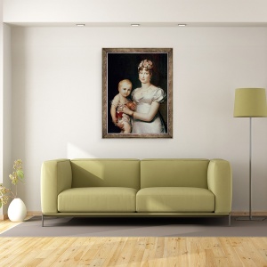 Tablou inramat - Baron Gerard, Francois Pascal Simon - Marie-Louise 1791-1847 de Habsbourg-Lorena si regele Romei 1811-32 ulei pe panza, 70 x 90 cm - Img 2