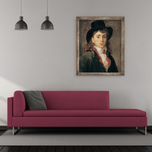 Tablou inramat - Baron Gerard, Francois Pascal Simon - Portretul Baronului Antoine Jean Gros 1771-1835 Varsta de 20 de ani, 50 x 60 cm - Img 2