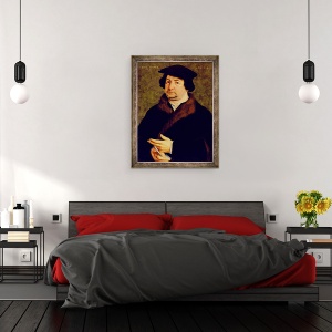 Tablou inramat - Bartholomaeus Bruyn - Portretul unui barbat De 49 de ani, 60 x 80 cm - Img 3