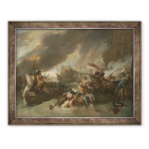 Tablou inramat - Benjamin West - Batalia de la La Hogue, 70 x 90 cm
