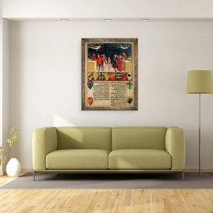 Tablou inramat - Benvenuto di Giovanni - Consiliul finanteaza in vremuri de razboi si de pace, 70 x 90 cm - Img 2